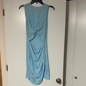 Light Blue Sleeveless Knotted Dress